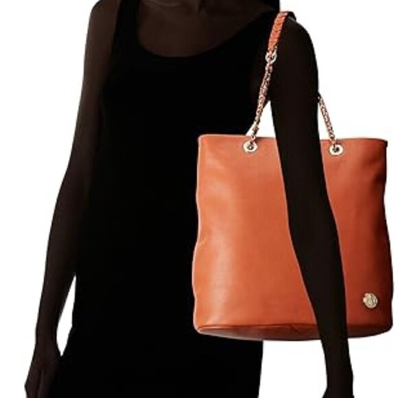 Vince Camuto Jenni Leather Shoulder Tote Purse Double Gold Chain Strap C… - Picture 16 of 16
